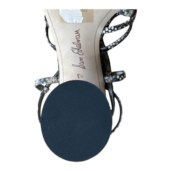 Sam Edelman Snake Skin Print Sandals Block Chunky Heel Strappy Chic Size 8.5 - Picture 7 of 7